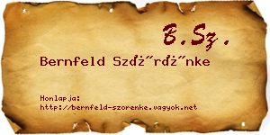 Bernfeld Szörénke névjegykártya